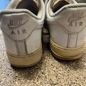 Nike AIRFORCE White and Tan Sneakers